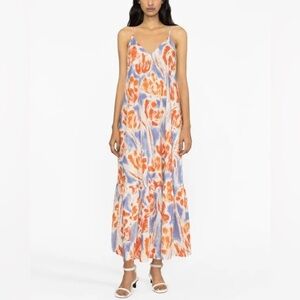 NWT Essentiel Antwerp X Anthropologie Demerald V-Neck Tiered Dress Size 38 *read